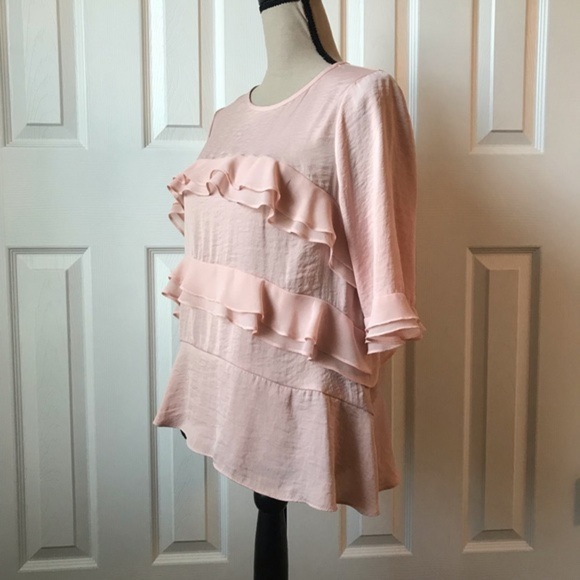Who What Wear Dusty pink ruffle blouse, Size S - Picture 3 of 8